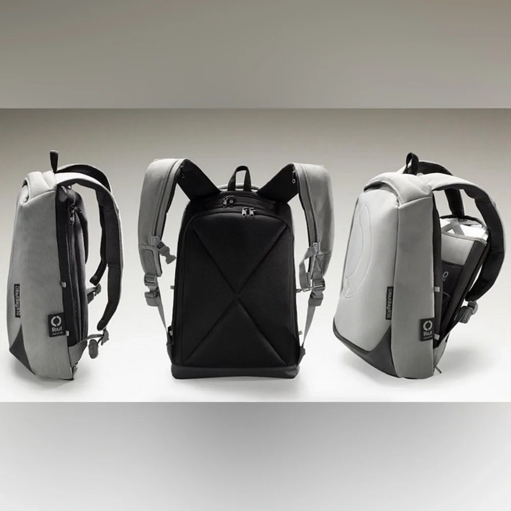 RIUTBAG Safer City Travel Backpack in Grey & Black